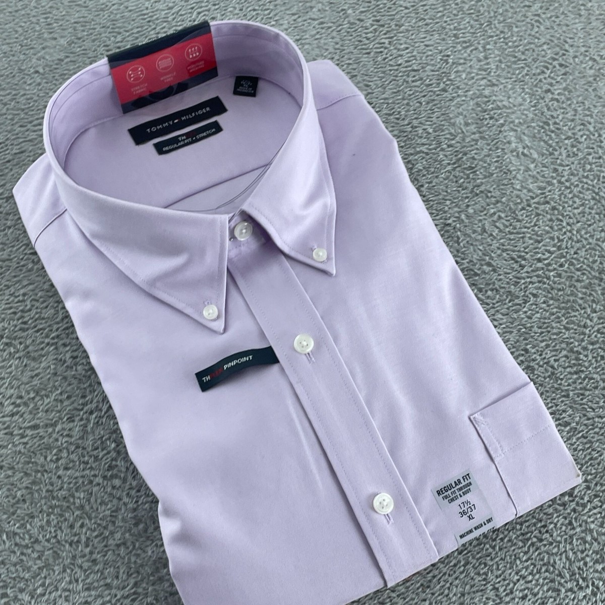 Mens Tommy Hilfiger TH Flex Regular Fit Stretch Dress Shirt NWT XL 3213