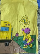Vintage 1990s Kids Barney The Dinosaur Rain Coat Jacket 7