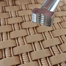 Rope Basket Weave Leather Stamp, Stainless Steel Leather Stamping Tool