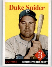 2019 Topps Archives 1958 Base Card #20 Duke Snider Dodgers