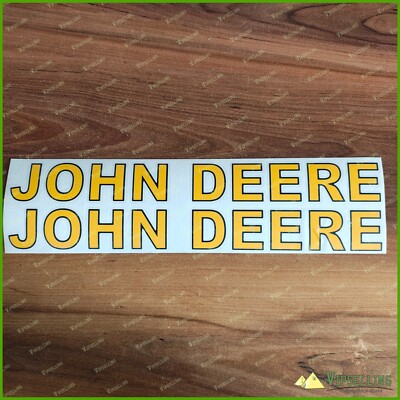 Rare x2 John Deere Logo High Cast Vinyl Decals Stickers Letters 14'' x 1 3/8''