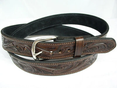 TEXAS GUNSLINGER HOLSTERS 1 ½" Lined 2 Ply Saddle Leather Gun Carry Work Dress Belt Heavy Duty Lifetime