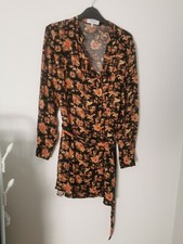 Reiss Lula Vintage Print Floral Flippy Dress + Belt - Size 10