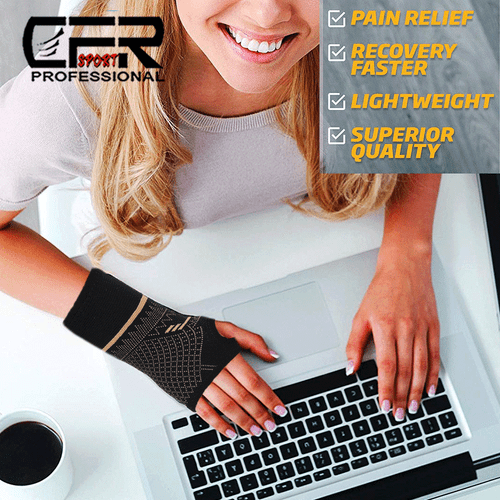 Copper Wrist Hand Support Brace Splint Carpal Tunnel Sprain Arthritis Sports SML - Picture 10 of 14