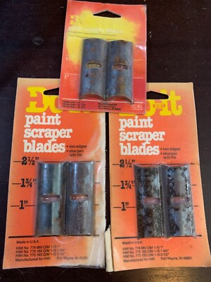 PAINT SCRAPER BLADES 2.5'' - 2 edges - sharpen w/ file - Lot x3pks Do It 775193