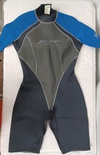 Jobe Womens Power Stretch Shorty Wetsuit Black/Blue Size 11-12 GENTLY USED 