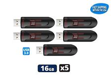 Sandisk Cruzer Glide 16GB 3.0 Flash Drive USB Thumb Drive 5 Pack 