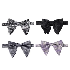 Men's Jacquard Pre-tied Oversize Bow Ties Tuxedo Bowtie for Wedding Groom Party