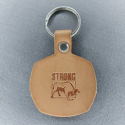 STRONG Bull Leather FOB 3.5'' Advertising Keychain