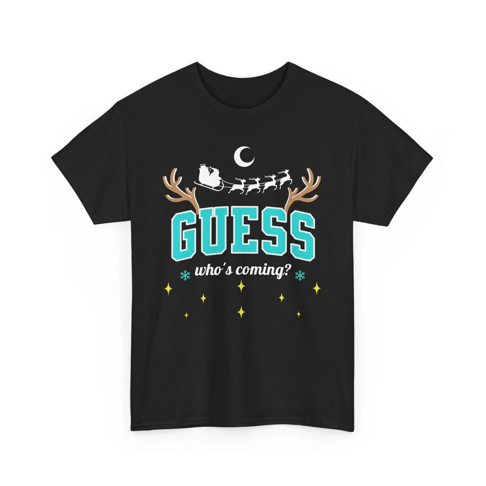 Guess Who's Coming? Unisex Christmas Graphic T-shirt, Christmas Santa Clothing
