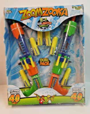 ZING AIR ZOOM ZOOKA 3 IN 1 AIR + WATER BLASTER DUAL PACK NIB