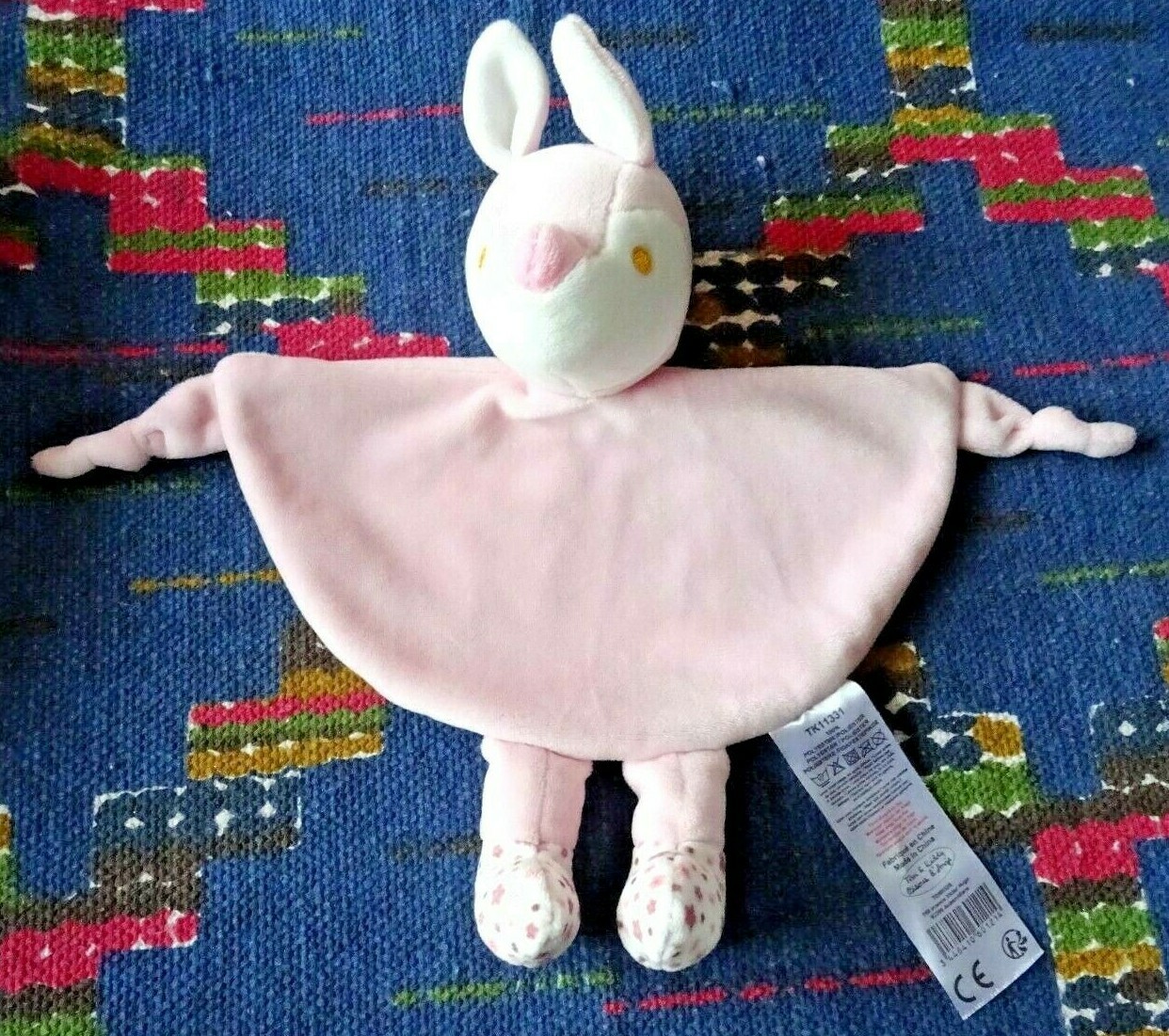 Doudou plat grelot biche Tom & Kiddy pour apaiser les poussées dentaires