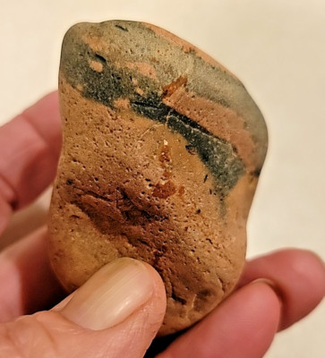 Indian artifacts Michigan Pink And Green hammer