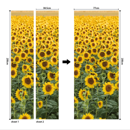 PVC Sonnenblume Landschaft Kunst Wandtattoo Wandbild 3D Türaufkleber Zuhause Zimmer Dekor - Bild 94 von 95