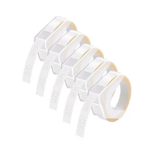 5PK White on Clear 520101 Labels For DYMO Caption Maker Tape 3/8" 3D Embossing