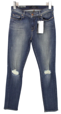 J BRAND Skinny Leg Misfit Jeans Damen W28 Zerrissene Stretch Zip Blau
