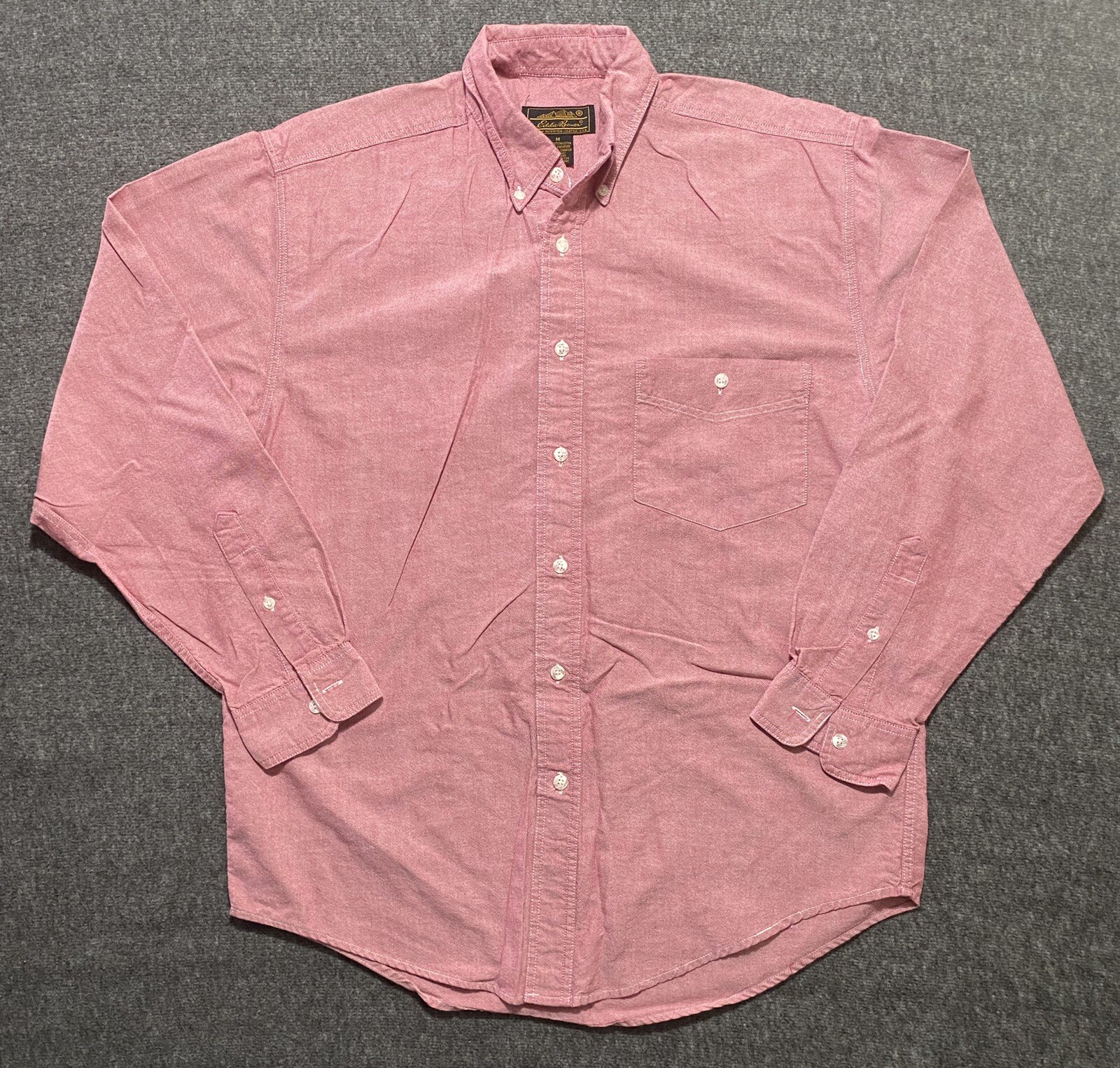 Eddie Bauer Mens Classic Fit 100% Cotton Long Sleeve Button Up Shirt Size M