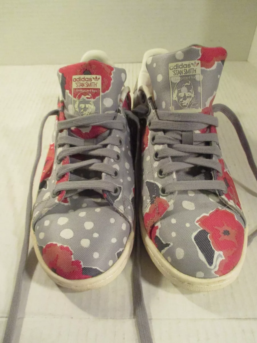 RARE Adidas Stan Smith rose Floral Embroidered Shoes Flowers US