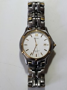 Nice Vintage Men's Day Quartz Two Tone Silver/Gold Wristwatch SEIKO 7N32-0061  R1 | eBay