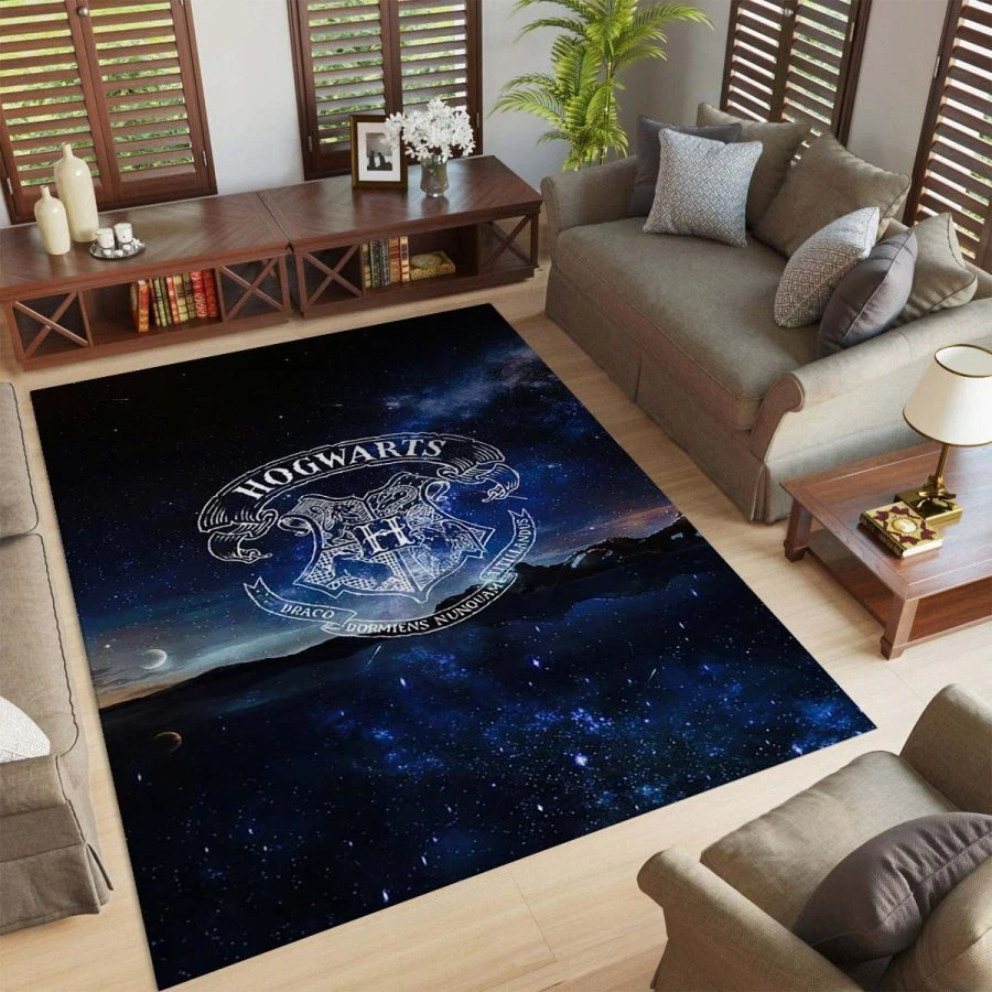 Hogwarts Emblem Rug Harry Potter Wizard School Logo Carpet Decor