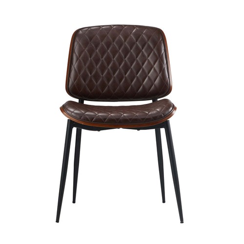 NNEED 6x Dining Chairs Leather Wooden Metal Legs Walnut - Picture 3 of 10