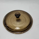 Vintage Pyrex Replacement Amber Glass Lid P83C 6 1/2” Diameter P-83-C