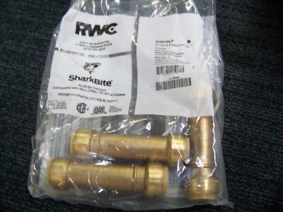 Lot of 3 RWC SharkBite Push-to-Connect 3/4 x 3/4 Slip Coupling U3016LF New
