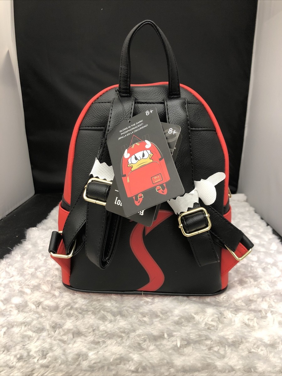 ☆Disney 限定Loungeflyコラボ Devil DonaldミニBackpack(赤)☆ LOUNGEFLY DISNEY Donald Duck Devil Donald Cosplay Mini
