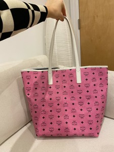 mcm large pink tote
