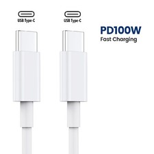New USB C To USB C Fast Charger PD 100W Dual Type C Charging Data Sync USB Cable
