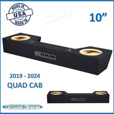Fits 2019-2024 Dodge Ram Quad Cab 10" Dual Sealed Sub Box Subwoofer Enclosure