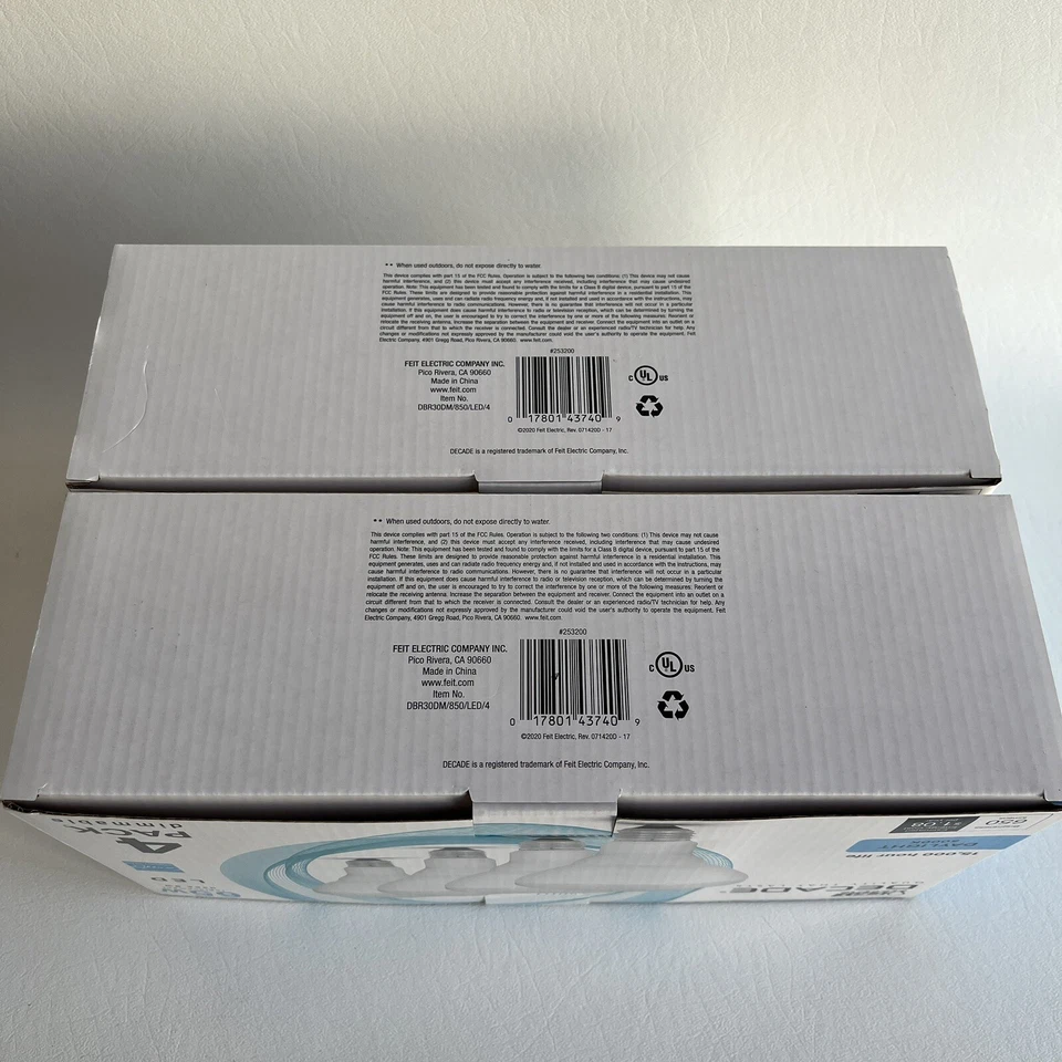 2 New Packs Feit Electric 65W LED 5000k Daylight Dimmable BR30 Bulbs 4 Per Pack - Image 2 of 3