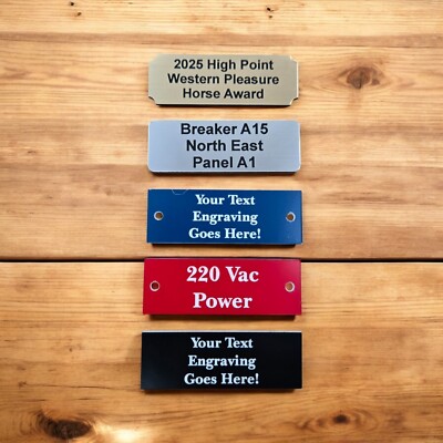Name Plate, Custom Engraved Sign Plaque, Taxidermy, Equipment Tool Tag, Trophy