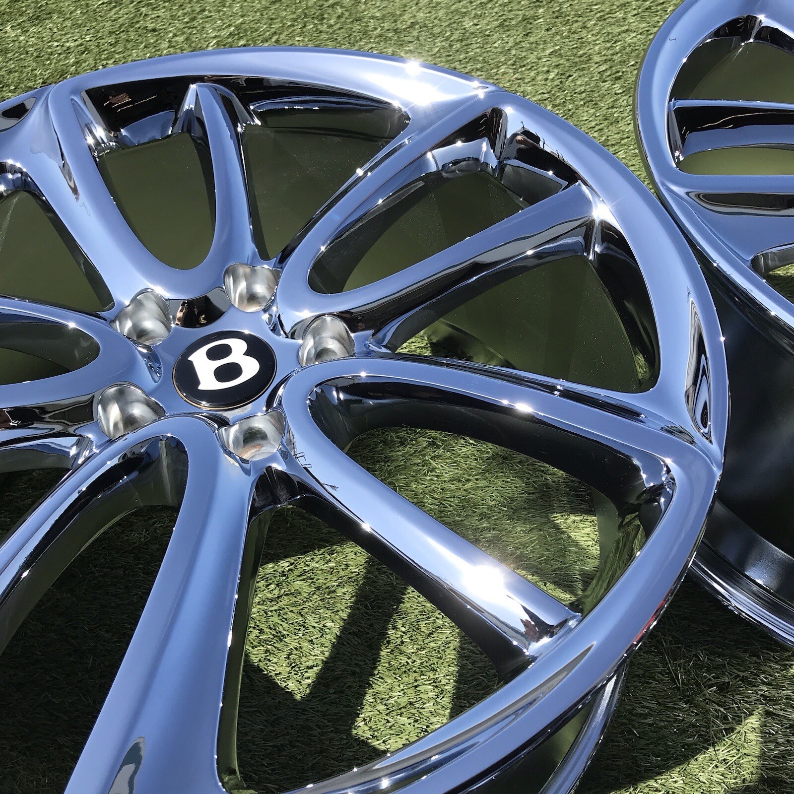 22" BENTLEY 2023 CONTINENTAL RIMS OEM GENUINE SET NEW CHROME PERFERCT SET 4 FACT