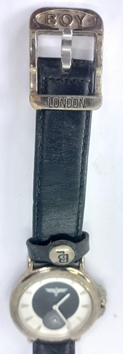 Vintage Boy London Watch Black Band Silver Case Seconds Subdial Kings Road Steph - Picture 16 of 22