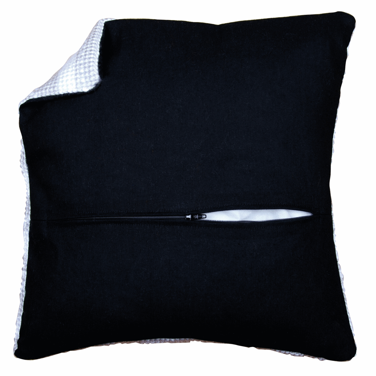 Vervaco Cushion Back with Zip – Black, 45 x 45, cotton, multicoloured, 45 x 45 x 0.3 cm - Image 2
