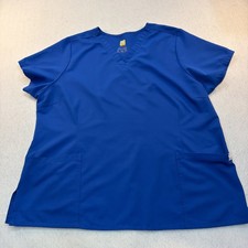 Wonder Wink Women's Thrive V-Neck Scrub Top Short Sleeve Royal Blue 2XL 2 Pocket