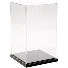 Plymor Clear Acrylic Display Case with Black Base, 5" x 5" x 8"