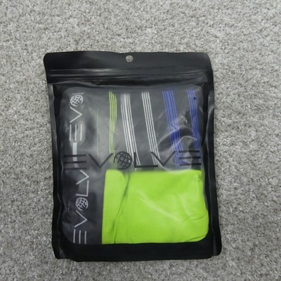 Evolve Underwear Mens Medium Black Lime Green Trunk Cotton Stretch 2 Pairs