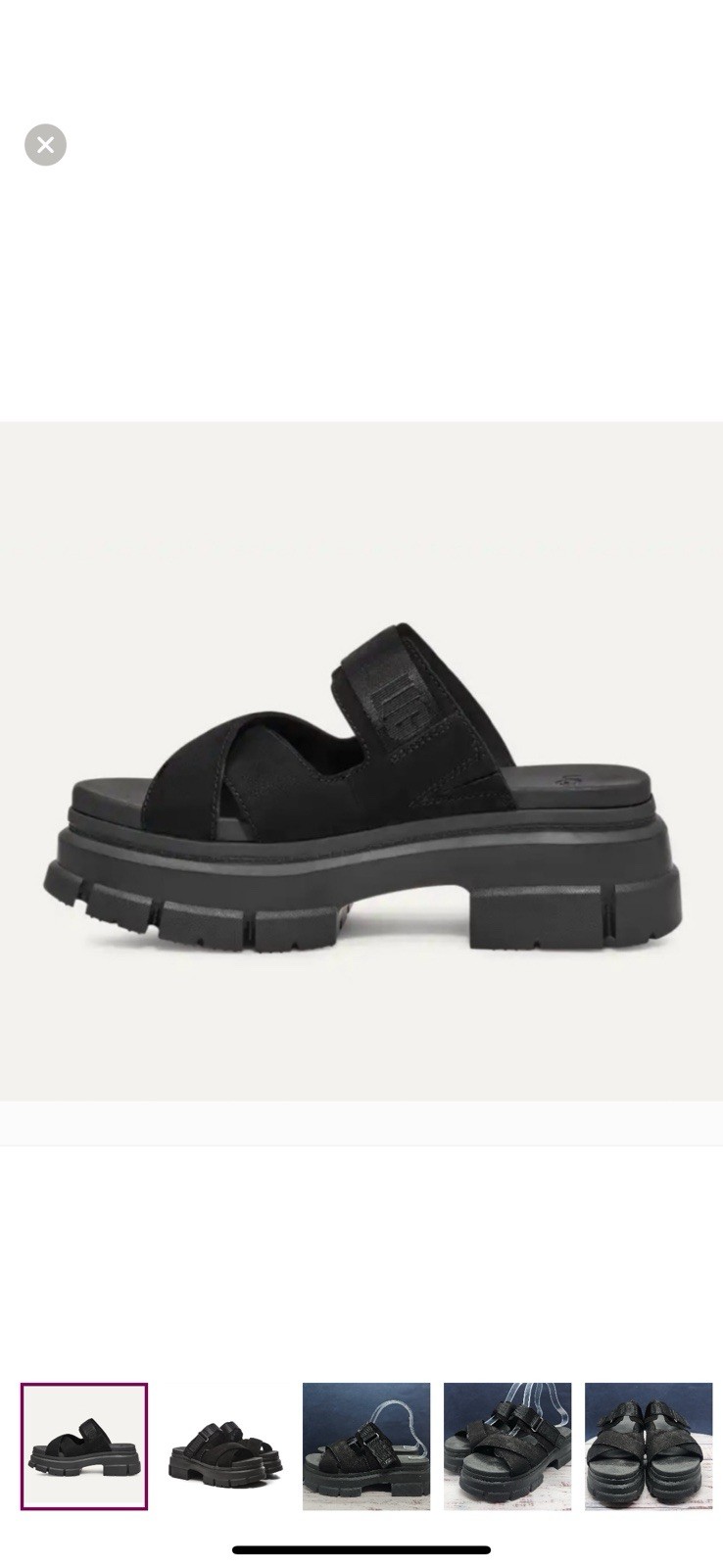 UGG Black Chunky Platform Slides - image 1