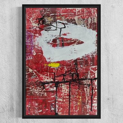 Original Framed Mixed Media Modern Art Collage Painting 12x18 ''Dimension''