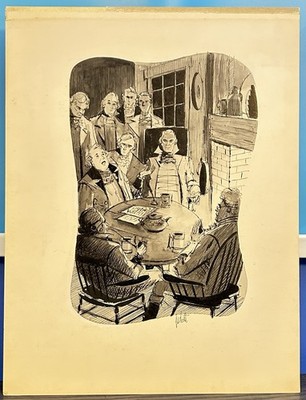 John Fischetti  18th Century Gentlemen  Newspaper Cartoon Art