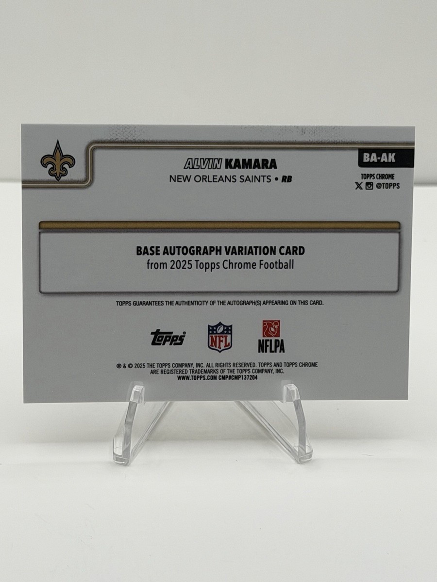 2025 Topps Chrome Football Alvin Kamara True Gold 42/50 Auto COLOR