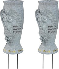 Cemetery Vase, Memorial Grave Flowers Holder for Cemetery Headstone 2Pcs