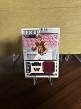 Luke McCaffrey 2024 Panini Contenders #RTS-LMY Rookie Ticket Swatches