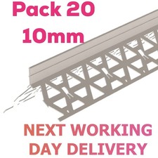 10mm PVC White Angle Render Bead Rendering ~ Pack 20 NEXT WORKING DAY