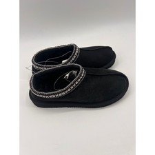 Kirkland Signature Black Suede Shearling Lined Slippers Clogs 777173 W 7 M6