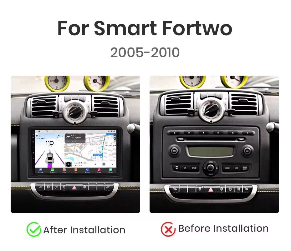 Autoradio Android 15 Per Smart Fortwo 451 2005-2010 CarPlay RDS Octacore  2+64GB - Immagine 2 di 4