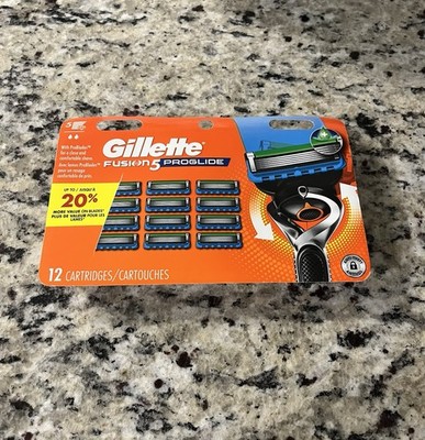 Gillette Fusion 5 Proglide 12ct Cartridge Refills Pack Shaving