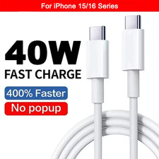 Original 40W PD USB C Fast Charger Cable for Apple Iphone 16 15 14 13 12 11 Pro 